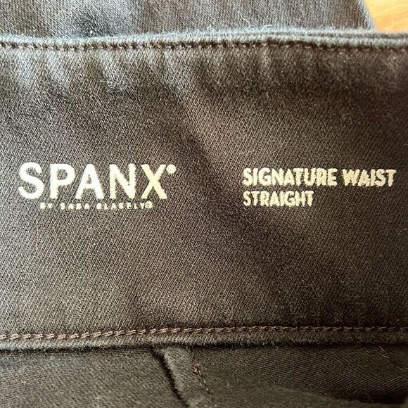 Spanx Black Signature Waist Straight Back Zip Jeans Sz 27 - Picture 7 of 9